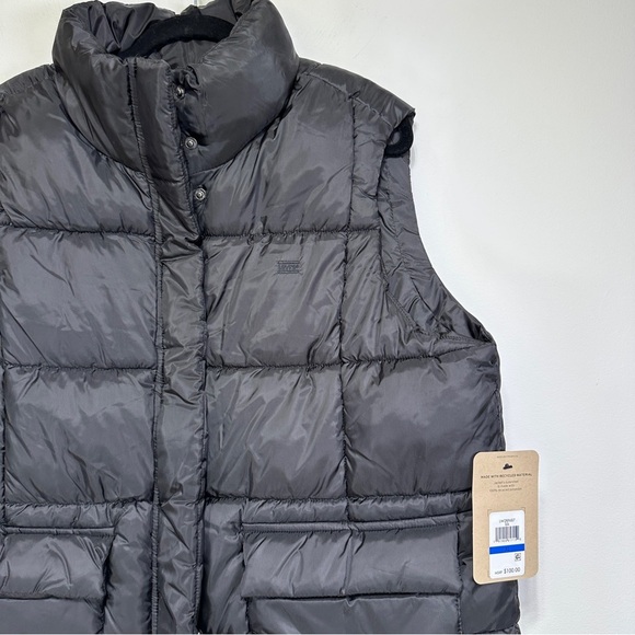 Levi’s | Womens Sporty Box Quilted Black Puffer Vest with Pockets | Size XL - Picture 4 of 9